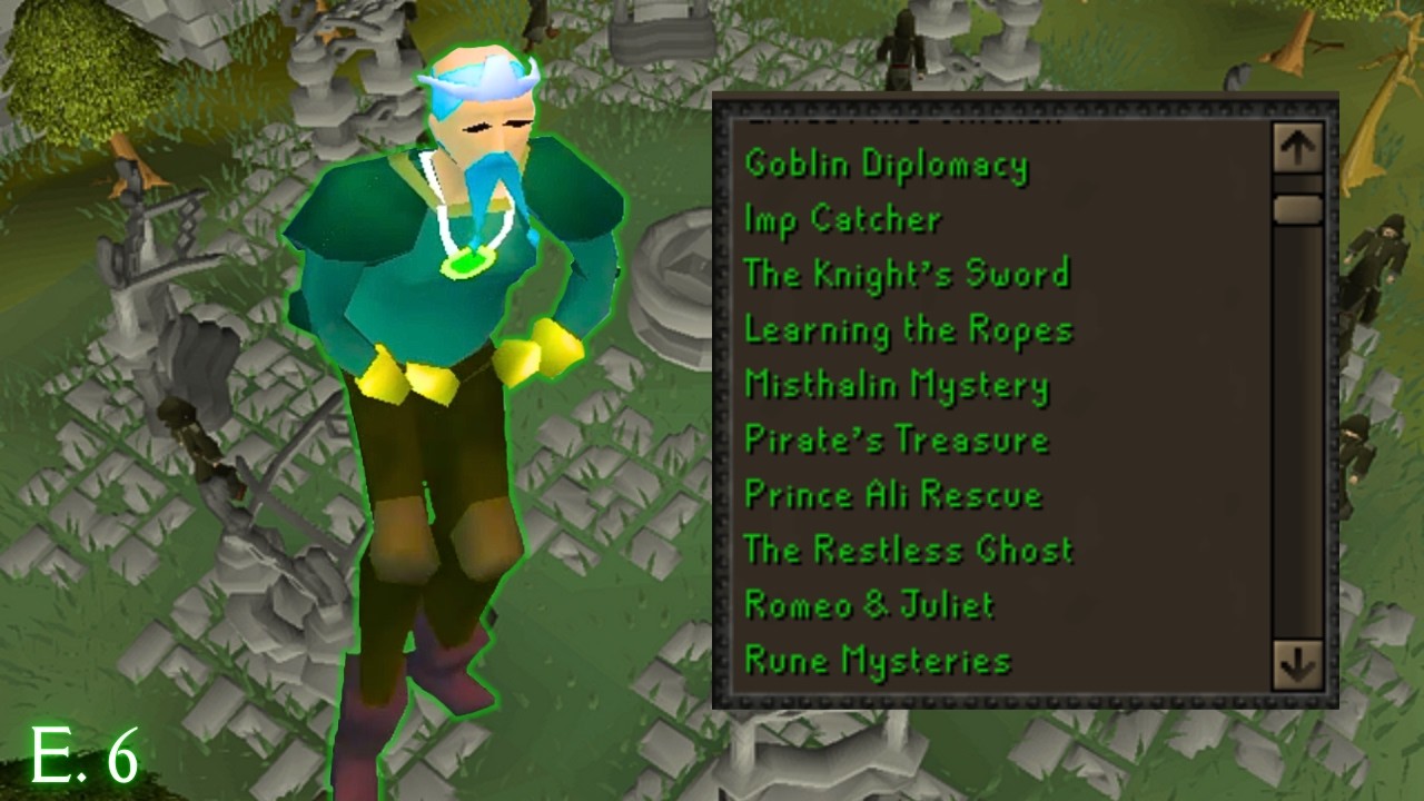 Speedrunning the OSRS F2P Quest Log