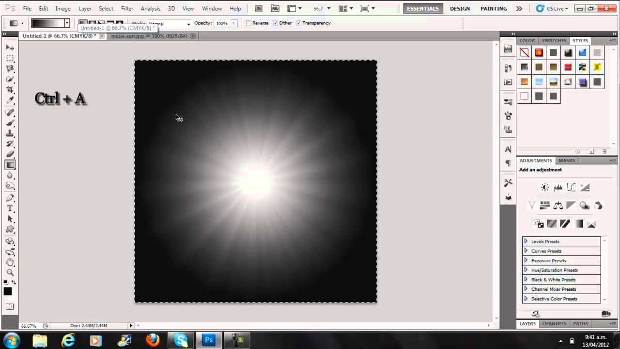 Sun burst effect│ Photoshop Tutorial│HD
