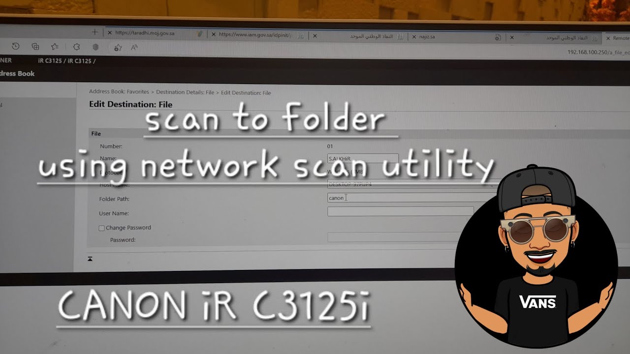 CANON iR C3125i | scan to folder | MF network scan utility