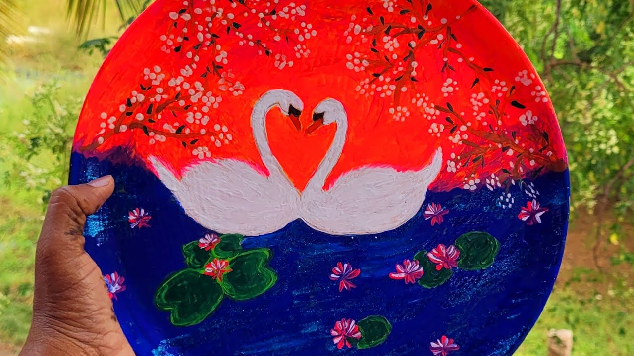 Swan | Love | Wall Hanging | Home Decor | DIY | Reuse Old Plate | Best out of waste 