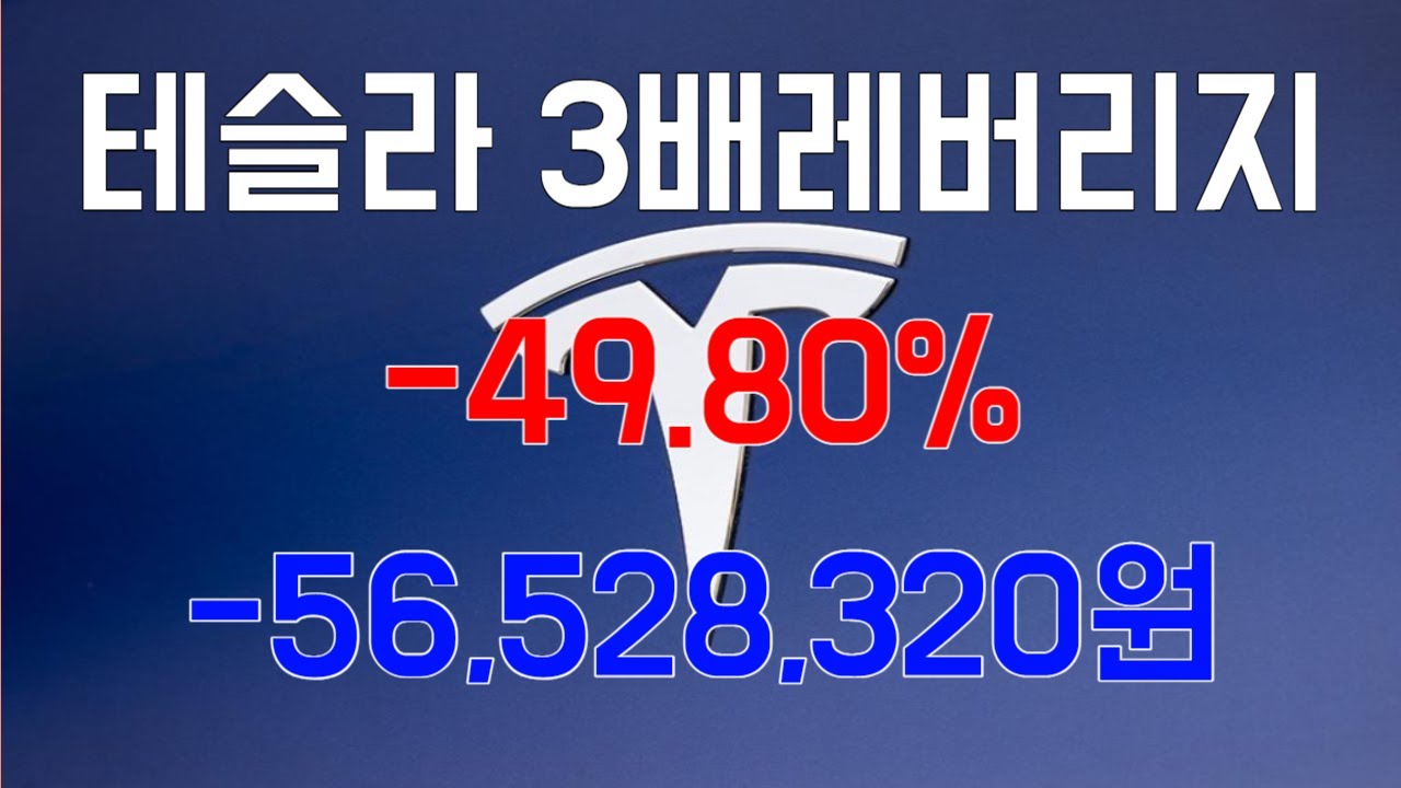 이틀연속 -40%대를 유지한 삼슬라계좌...이상하게(?) 다음주 느낌이 좋습니다 / 테슬라 3배레버리지로 은퇴하기 / 삼슬라일기 / TSL3 /