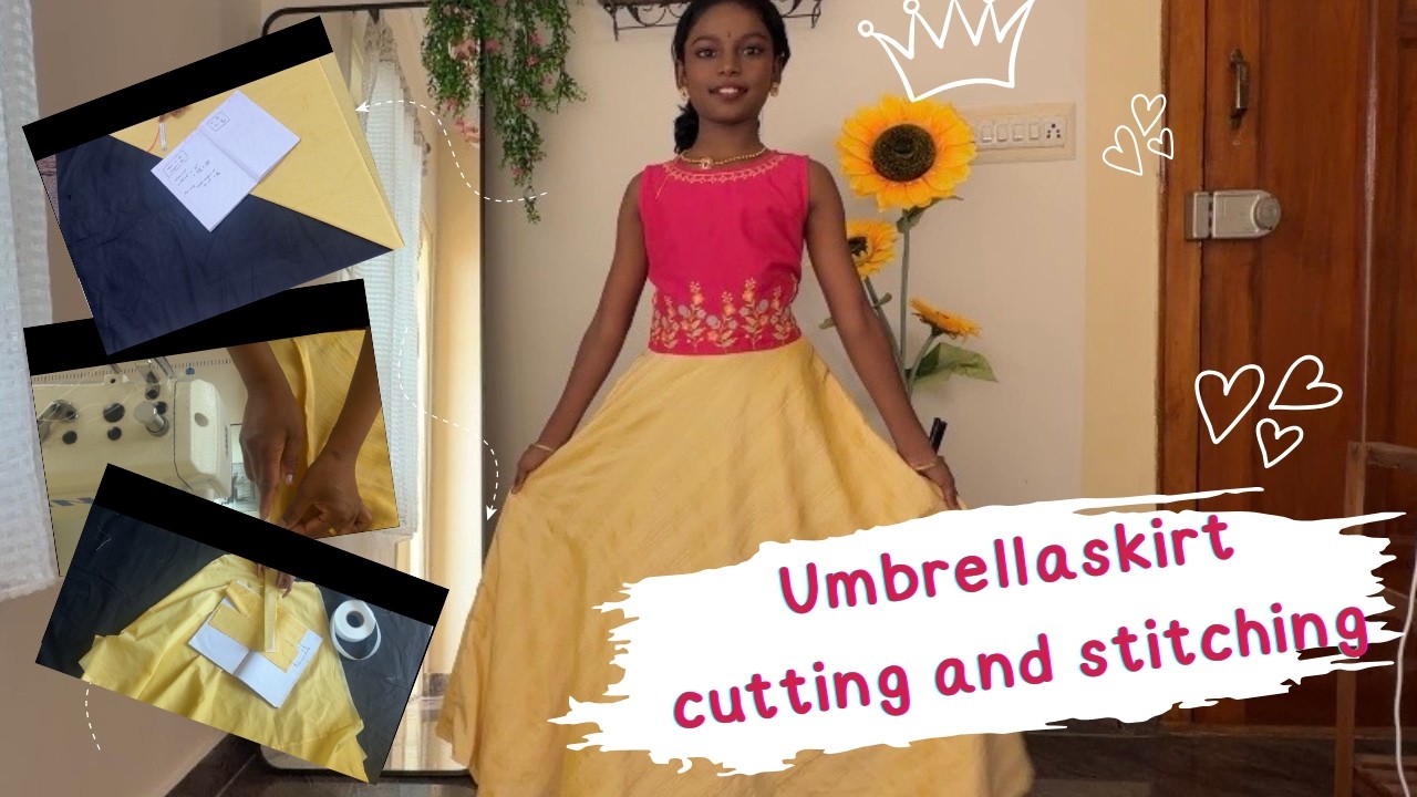 Easiest Way to Cut & Stitch an Umbrella Skirt ✂️👗 - Beginner Friendly | Malayalam
