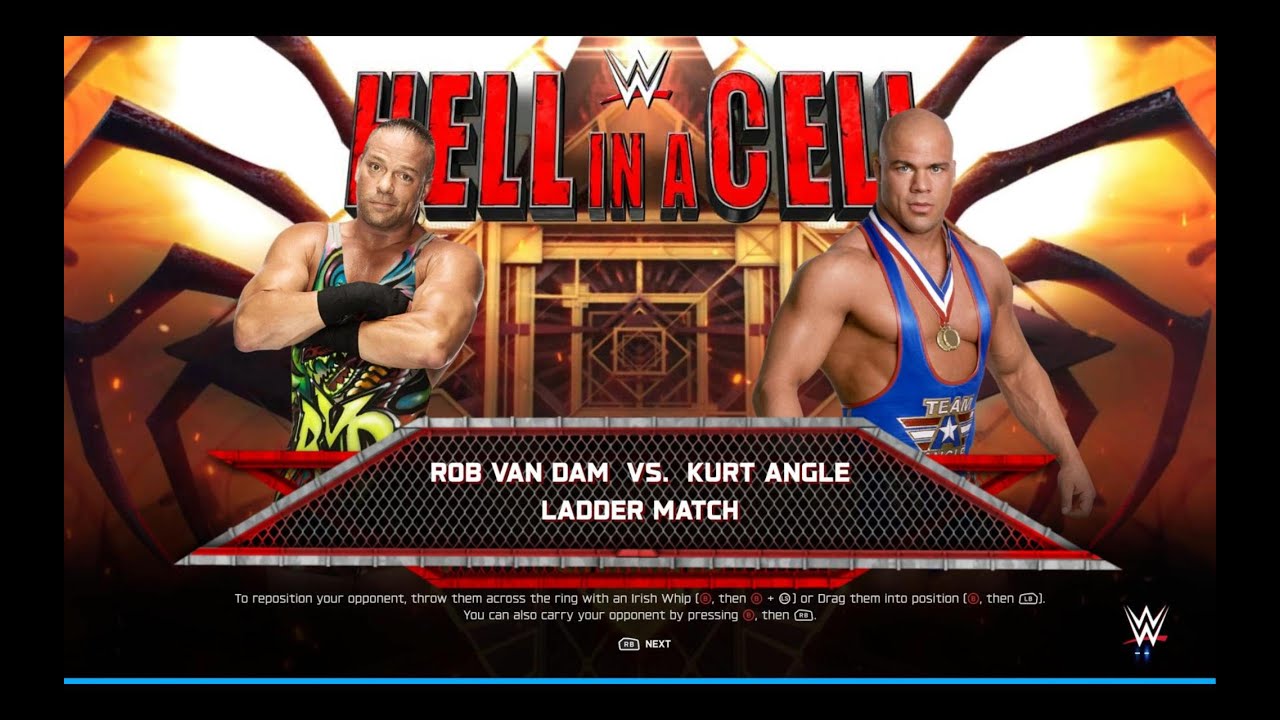 Ladder Match Rob Van Dam Vs Kurt Angle  | Hell in a Cell WWE 2k #wwe #wwe2k25 #wwefan #wwefans #pc