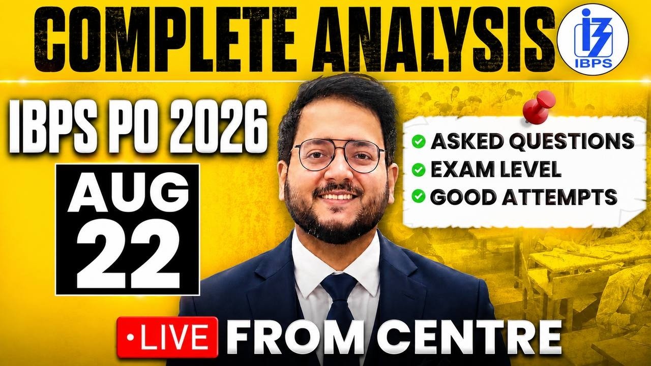 🔵 IBPS PO PRELIMS Exam Analysis 2026 22 Aug Shift 1 Paper Review and Asked Questions ✅ Harshal Sir