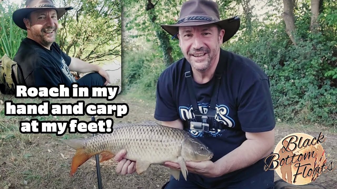 Roach in my hand and carp at my feet!