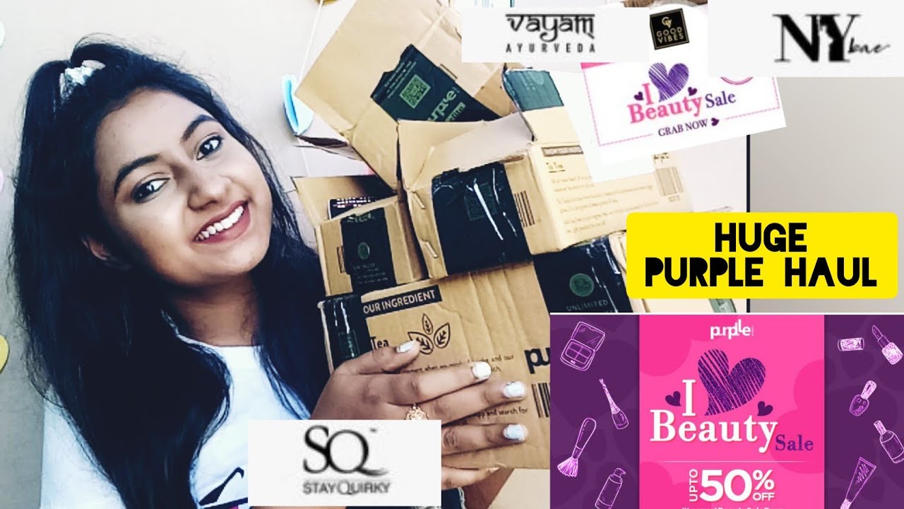 Purple I love beauty sale 😍|| huge haul😋|| purple's new launch products😍