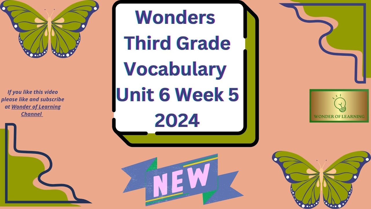 Wonders~ Third Grade~  Vocabulary Words ~Unit 6 Week 5~2024