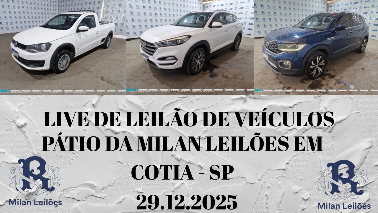 LIVE DE LEIL&Atilde;O DE VE&Iacute;CULOS NO P&Aacute;TIO DA MILAN DIA 29.12.25