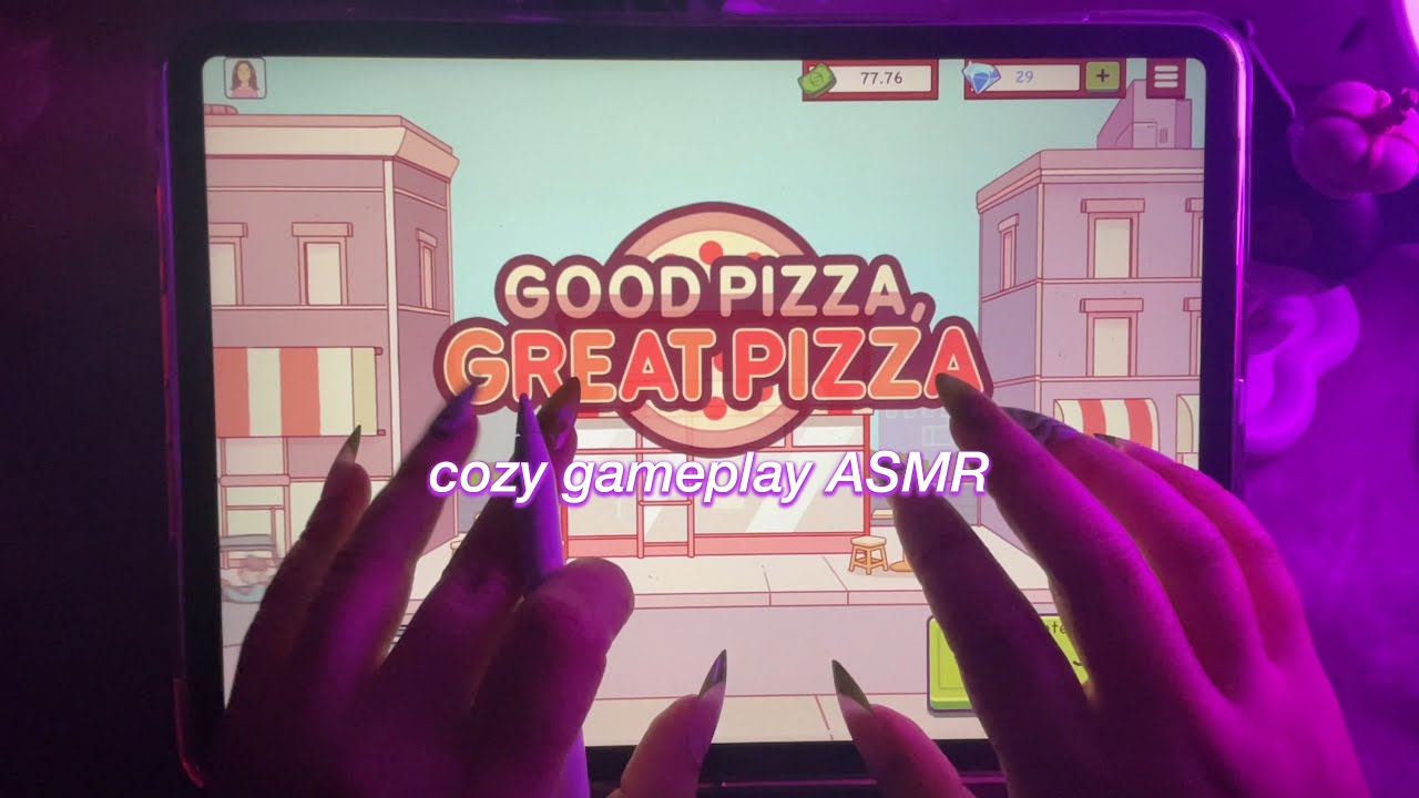 ASMR / Good Pizza Great Pizza on my iPad! Ep. 2 / Whispers, Rambling, Screen Scratching & Tapping