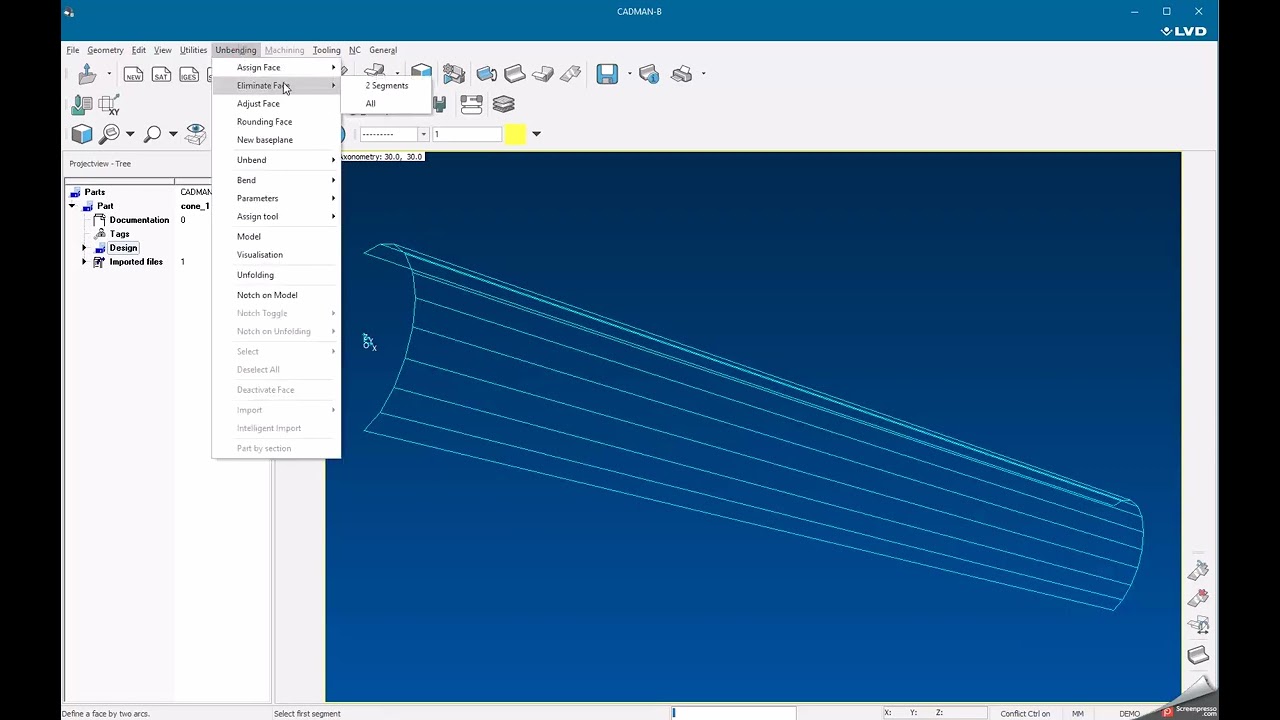CADMAN B   cone shape bent with standard tools