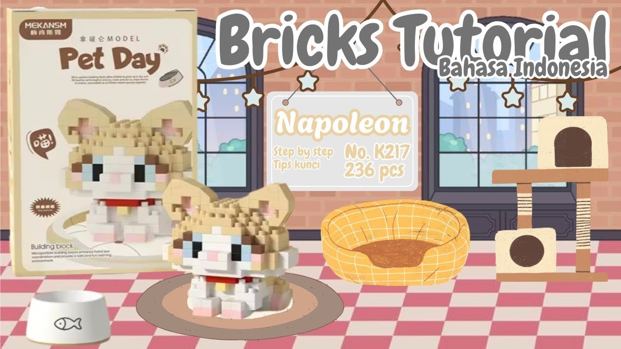 Build a Bricks Pet Day! Cute Kitten 🐱Napoleon🐱 K217 l Tutorial Building Bricks Mini