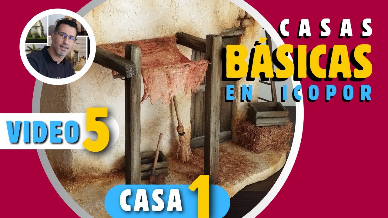 Como hacer casas en icopor [𝗖𝗔𝗦𝗔 𝗕𝗔𝗦𝗜𝗖𝗔 𝟭] [ 𝗩𝗜𝗗𝗘𝗢 𝟱] Para los pesebres dioramas maquetas