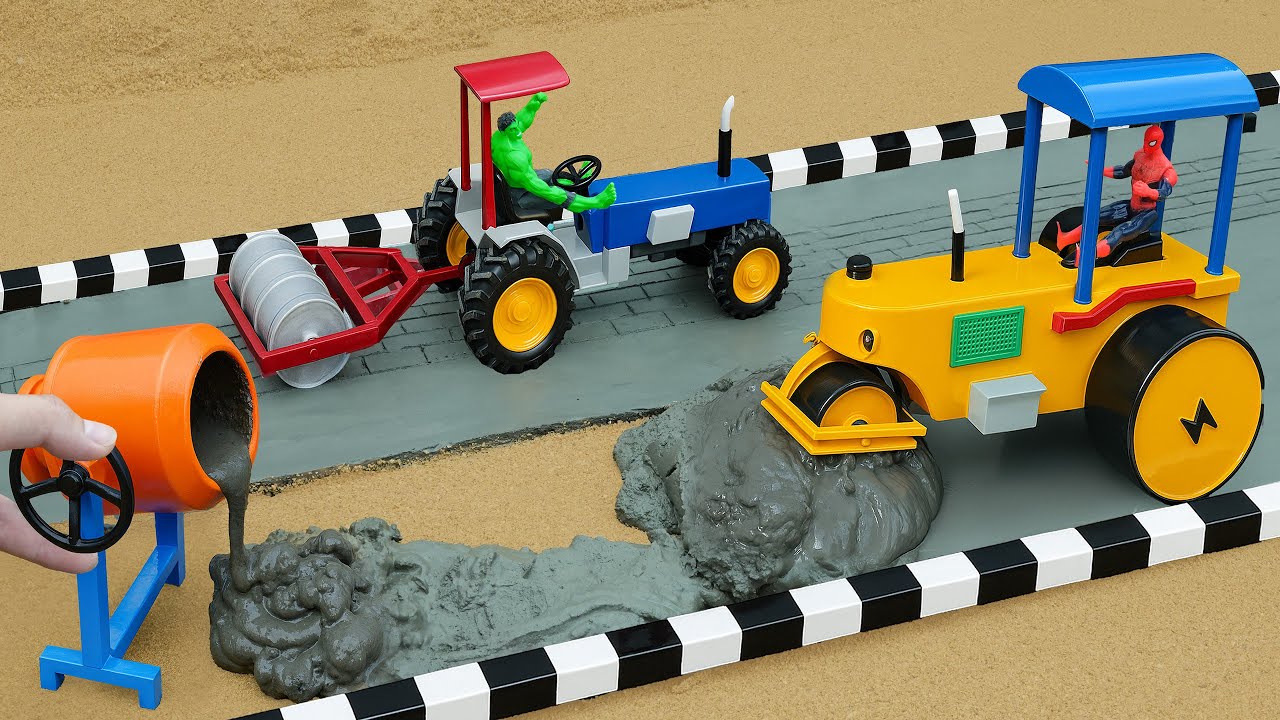 DIY Mini Truck Road Construction After Flood Damage | Brick & Cement Concrete Road Build