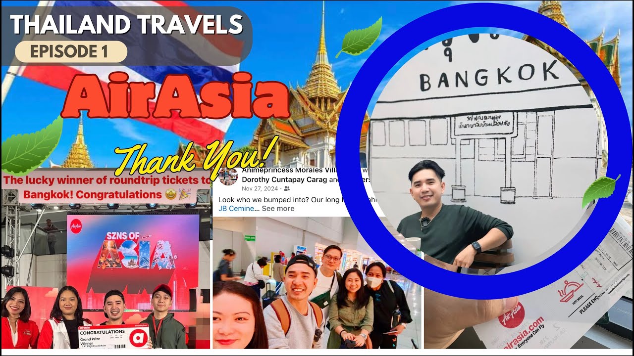 Ep.01 🔵 THANK YOU AIRASIA 🔵 1st DAY IN BANGKOK | FIRST SOLO TRAVEL | HUA LAMPHONG | THAILAND  2024
