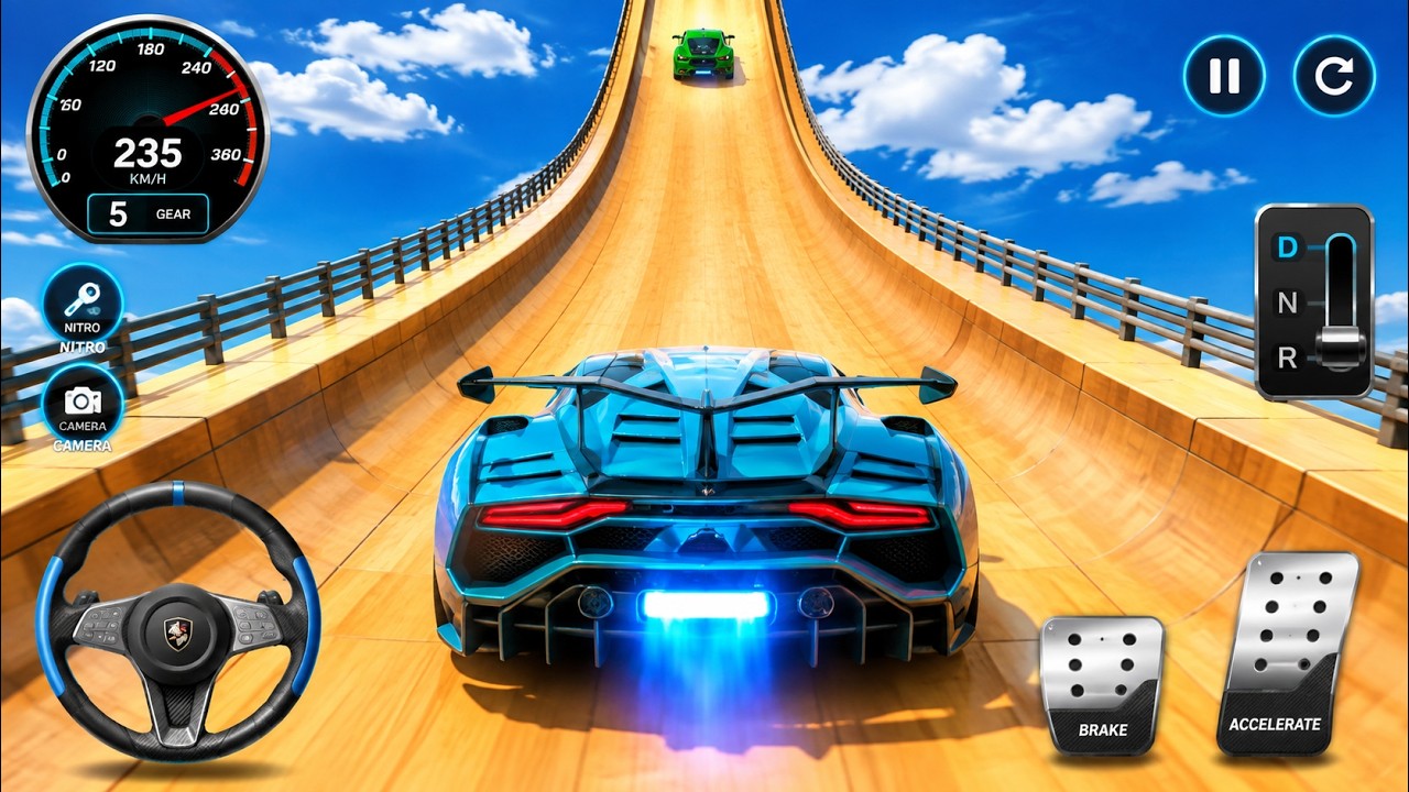 Mega Ramp Car Racing - Master Simulator GT Car Stunts - Super Crazy Impossible Ramp Racing Gameplay
