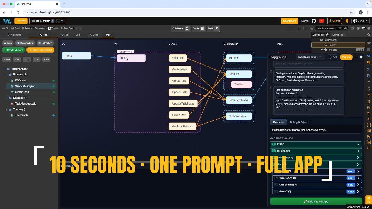 Build a Complete App in 10 Seconds with AI | VisualLogic IDE Full Demo