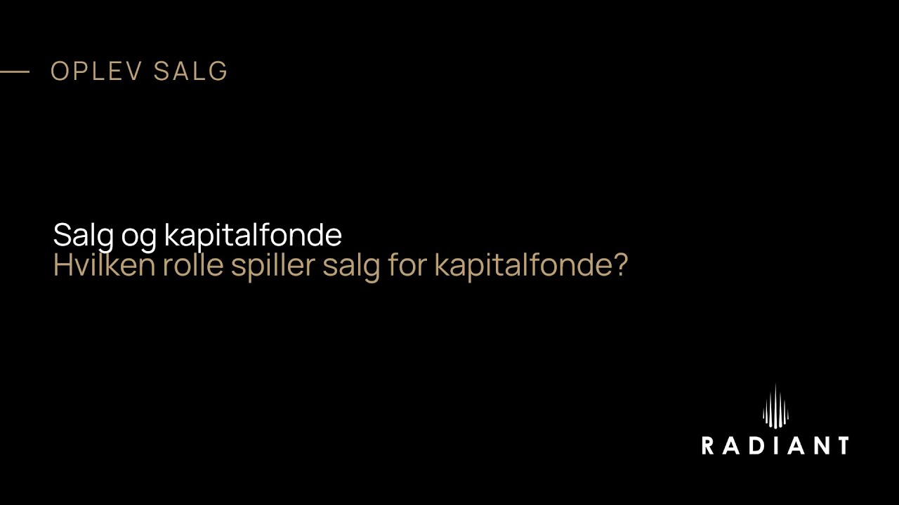 Salg og kapitalfonde