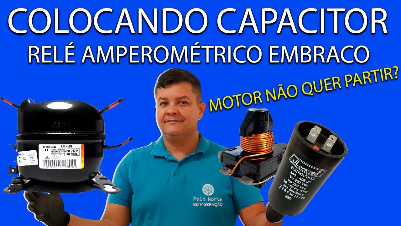 🎯COMO COLOCAR CAPACITOR EM MOTOR DE GELADEIRA QUE NÃO PARTE.
