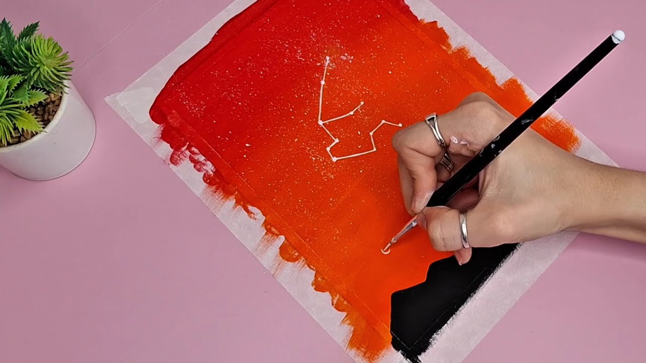 Pintura fácil e rápida passo a passo: constelação de aquário para iniciantes ♒️✨️