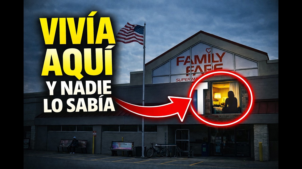 Vivía dentro del letrero de un supermercado… y nadie lo sabía