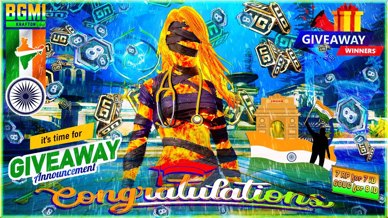 Congratulations to Giveaway Winner | 7 RP / 325 UC FOR 7 ID & 60UC for 8 ID on 78th Independence Day