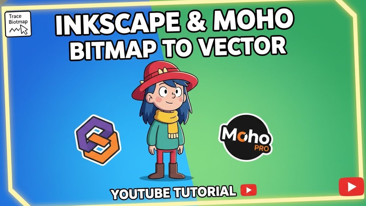 How to Trace a Bitmap in Inkscape and Import it into Moho as an SVG