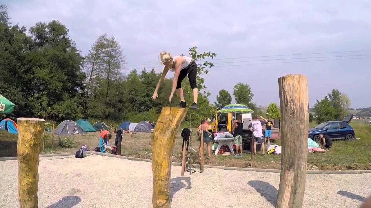 Girl Does Parkour All over the Place