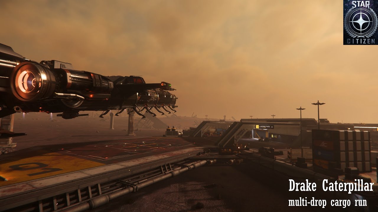 Star Citizen 4.1.1 Live - Multi-Drop-Off Cargo Run in Drake Caterpillar (long trip, gameplay only)