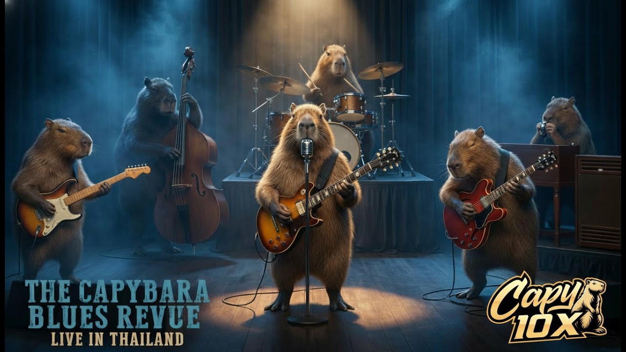 12 Slow Blues  🎸 | Capybara Blues Band |  (Sad & Emotional Blues Music)    – Capy 10X music studio –
