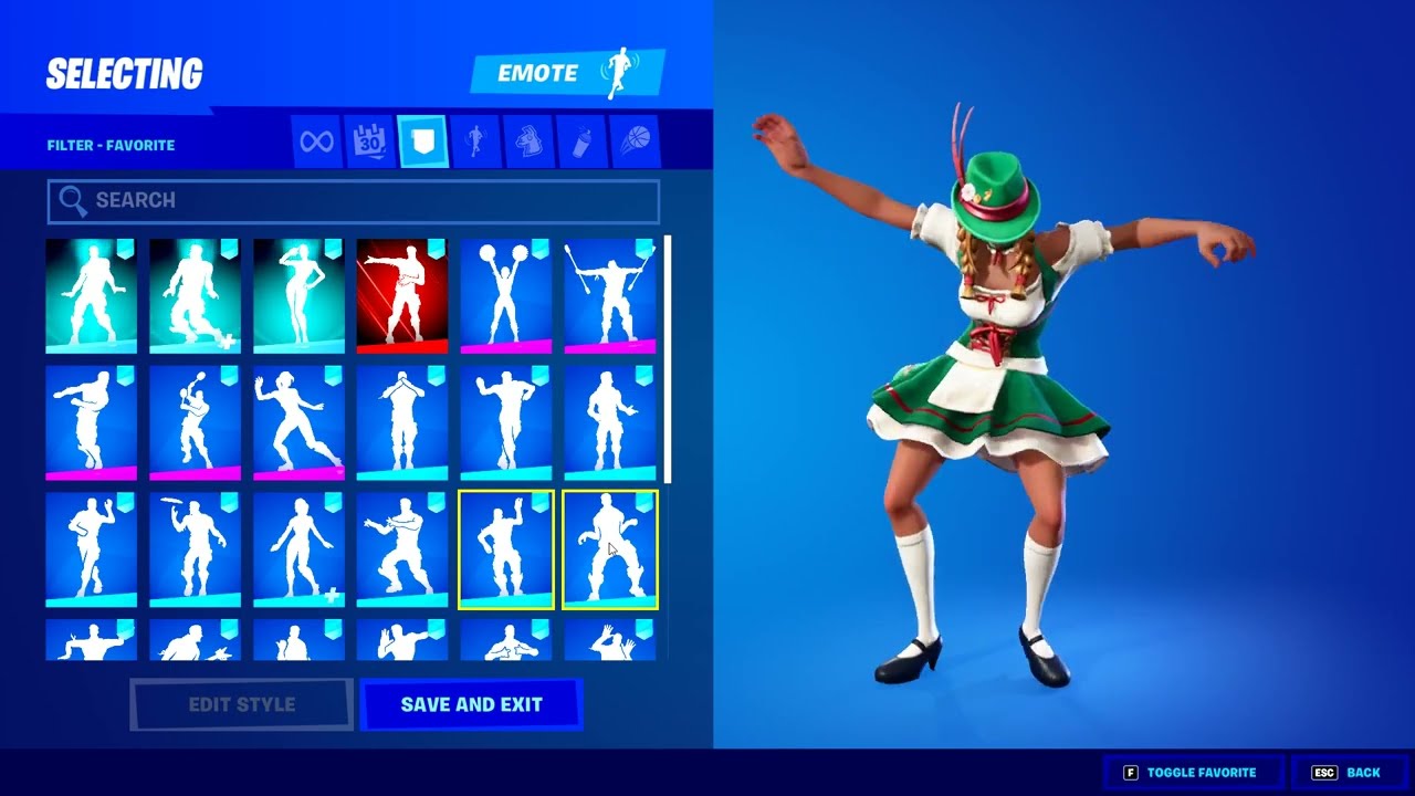 Fortnite HEIDI dancing rare emotes in locker for tiktoks!!