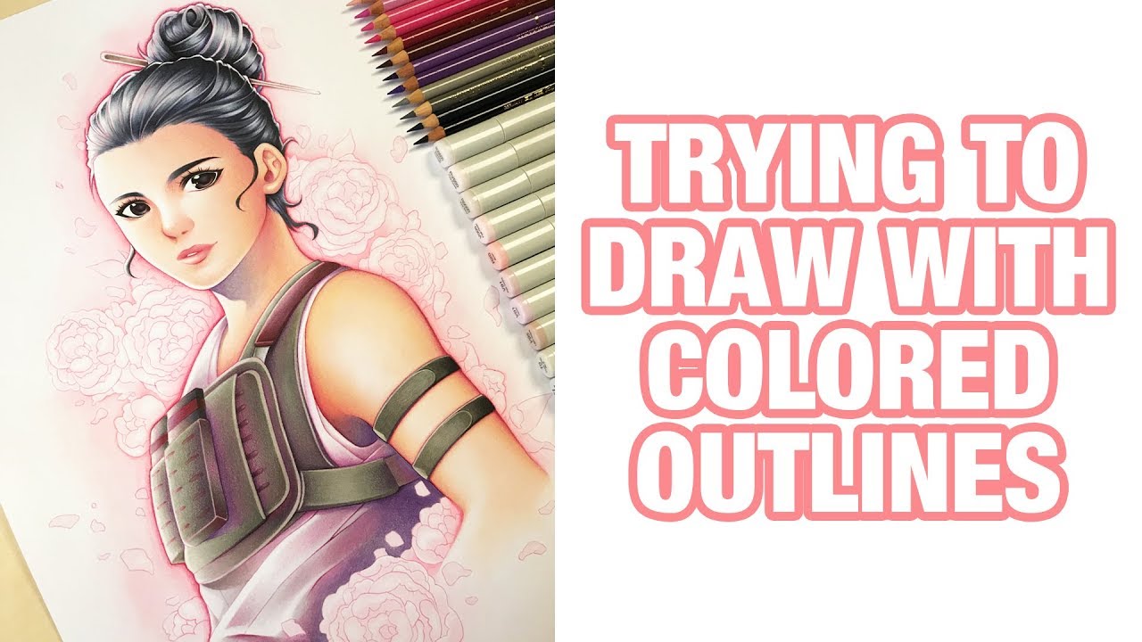 Creating Art with Colored Outlines! - Drawing Hibana Elite from Rainbow Six: Siege