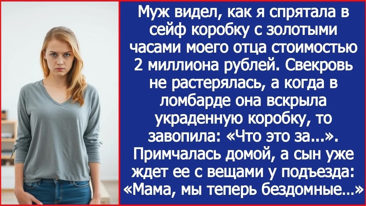 Когда в ломбарде свекровь вскрыла украденную у меня коробку с золотыми часами, то завопила： Что это？