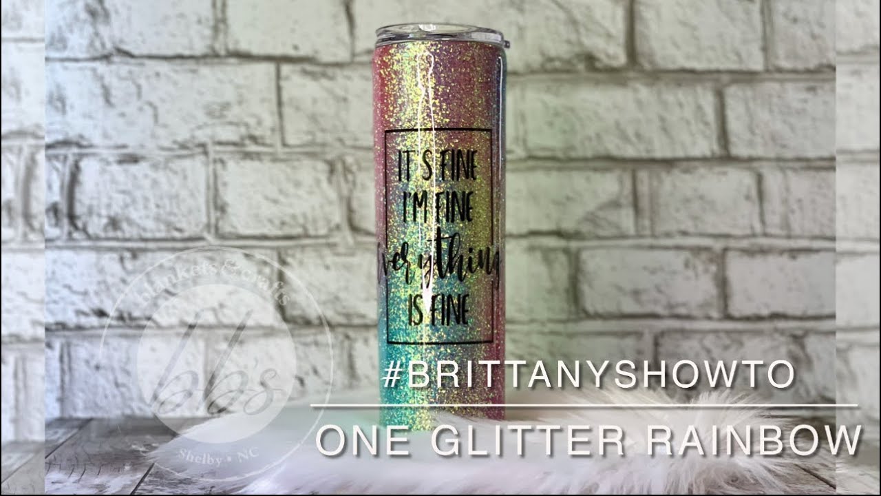 CHEAT Glitter Rainbow Tumbler
