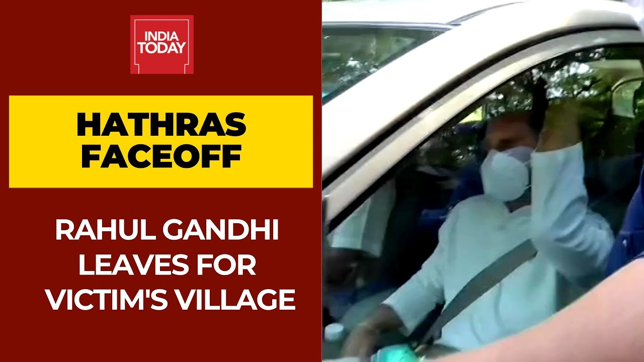 Congress leader Rahul Gandhi Leaves For Hathras To Meet Family Of The Victim