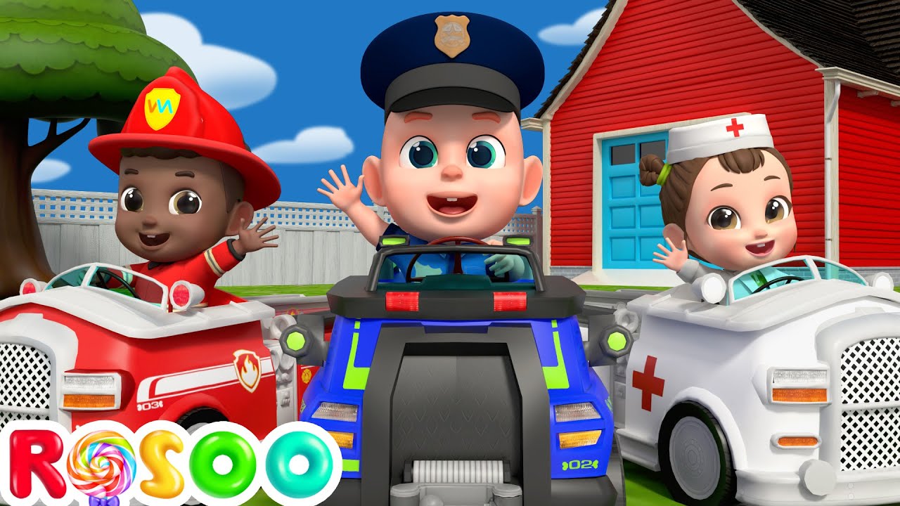 Super Police Team | Job and Career Song | Good Habits | Rosoo Nursery Rhyme & Kids Songs
