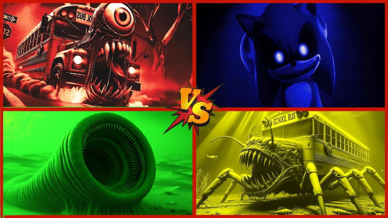 🚀ONE EYED SCHOOL BUS🆚SONIC EXE🆚SCHOOL BUS🆚EROSION WORM COFFIN DANCE 🎮TILES HOP RHYTM🎮
