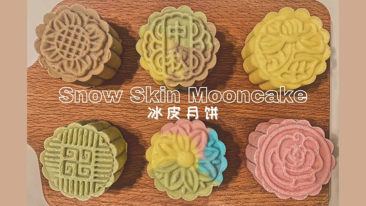 [SUB] 冰皮月饼 红豆馅 草莓 咖啡 绿茶 | Snow Skin Mooncake Icy Mooncake - FirstTimeMaking