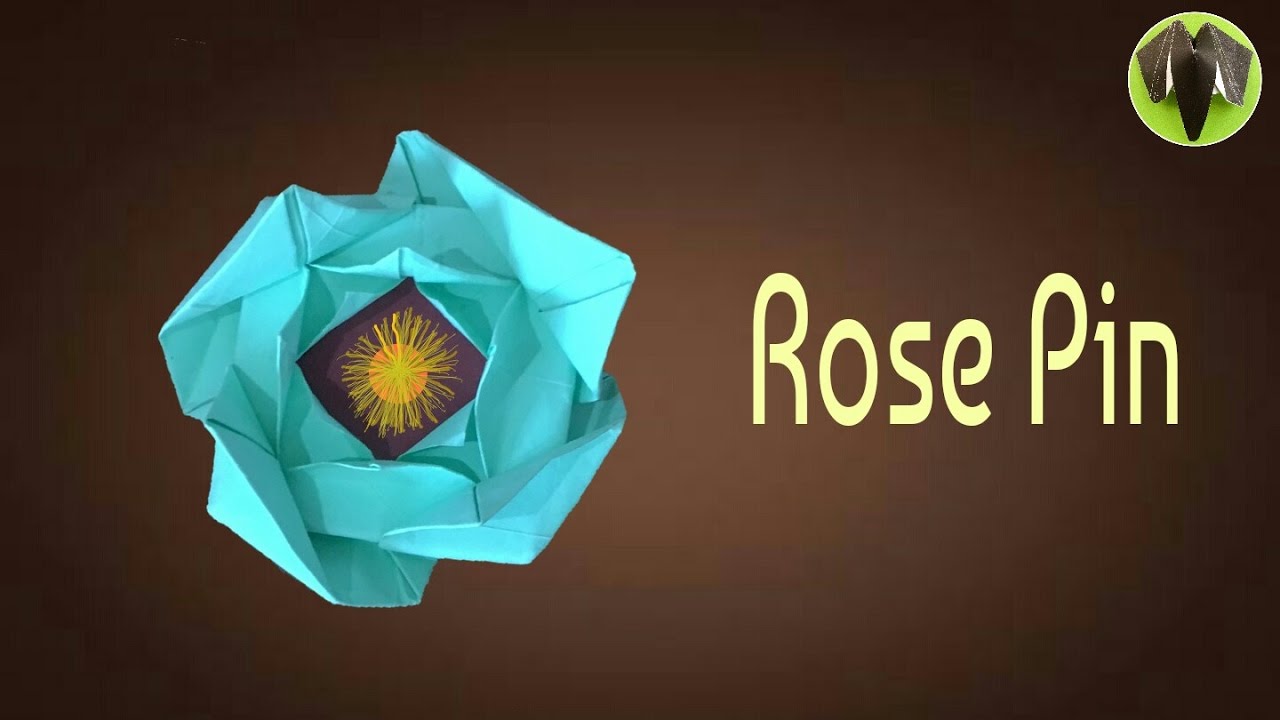 ROSE PIN Flower for Valentine's Day - Origami Tutorial from Paper Folds 🙏.