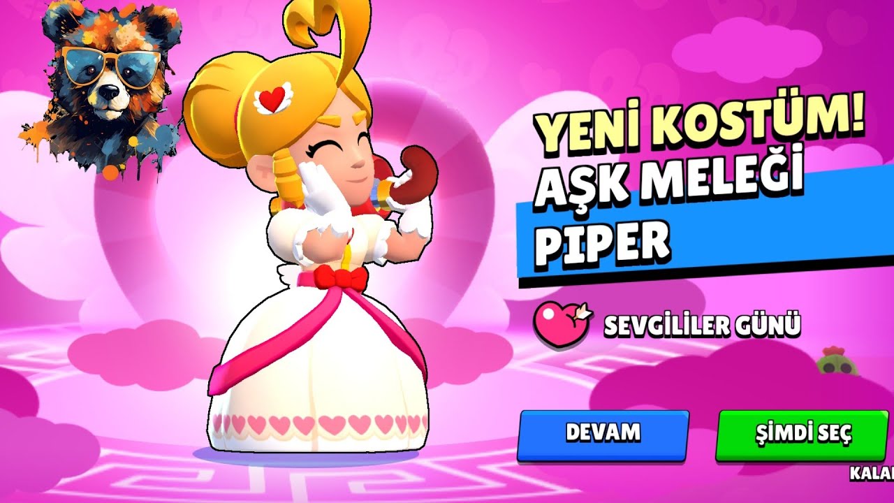 BRAWL STARS YENİ KOSTÜMÜM AŞK MELEĞİ PIPER 