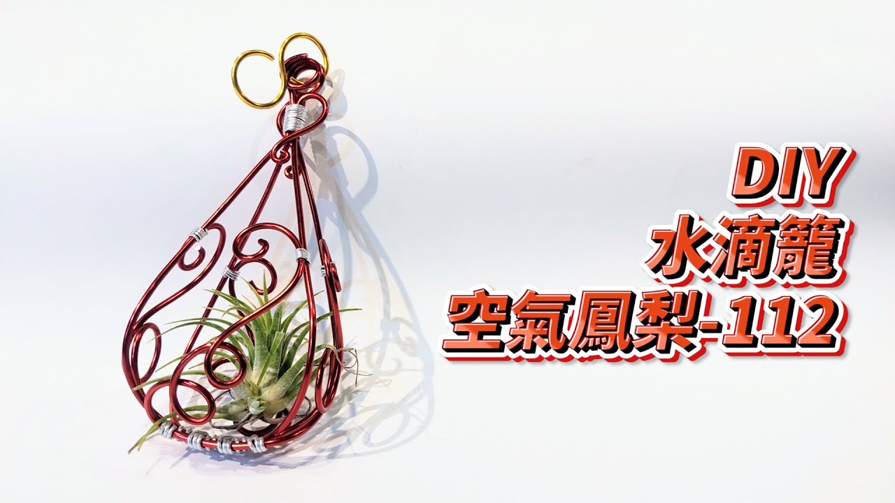 ￼DIY wire 教你如何使用彩色鋁線製作空氣鳳梨 水滴籠  How to make wire easy Air plant drop cage