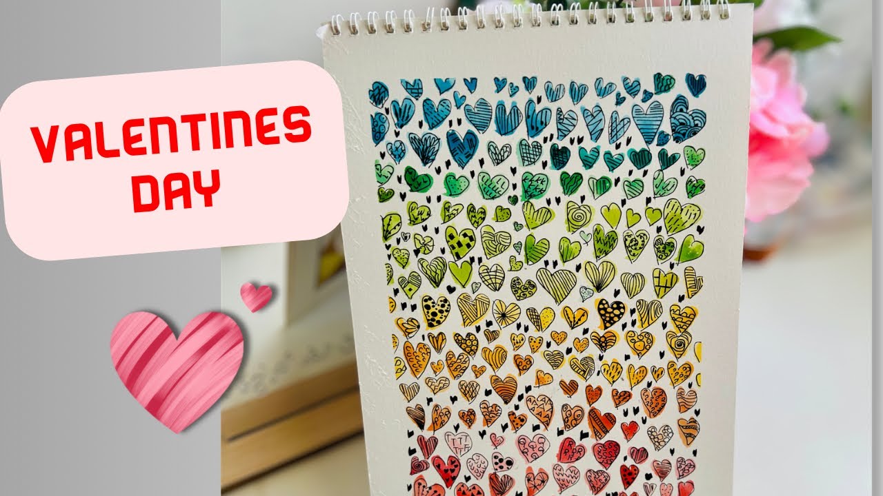 happy valentines day how to draw heard | بطاقة عيد الحب|عيد الحب|أفكار هدايا عيد الحب#valentinesday