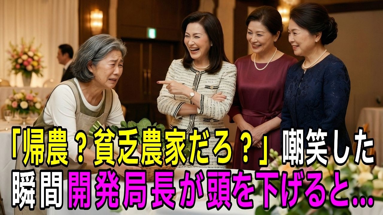 「帰農？wただの貧乏農家でしょw」中卒同窓会で嘲笑された私。5分後、30台の黒塗り高級車が現れ…【感動する話】【朗読】
