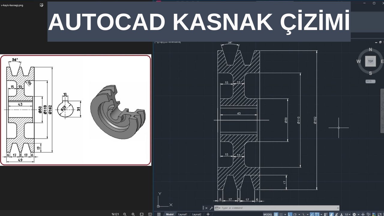 AutoCAD V - Kayış Kasnak Çizimi