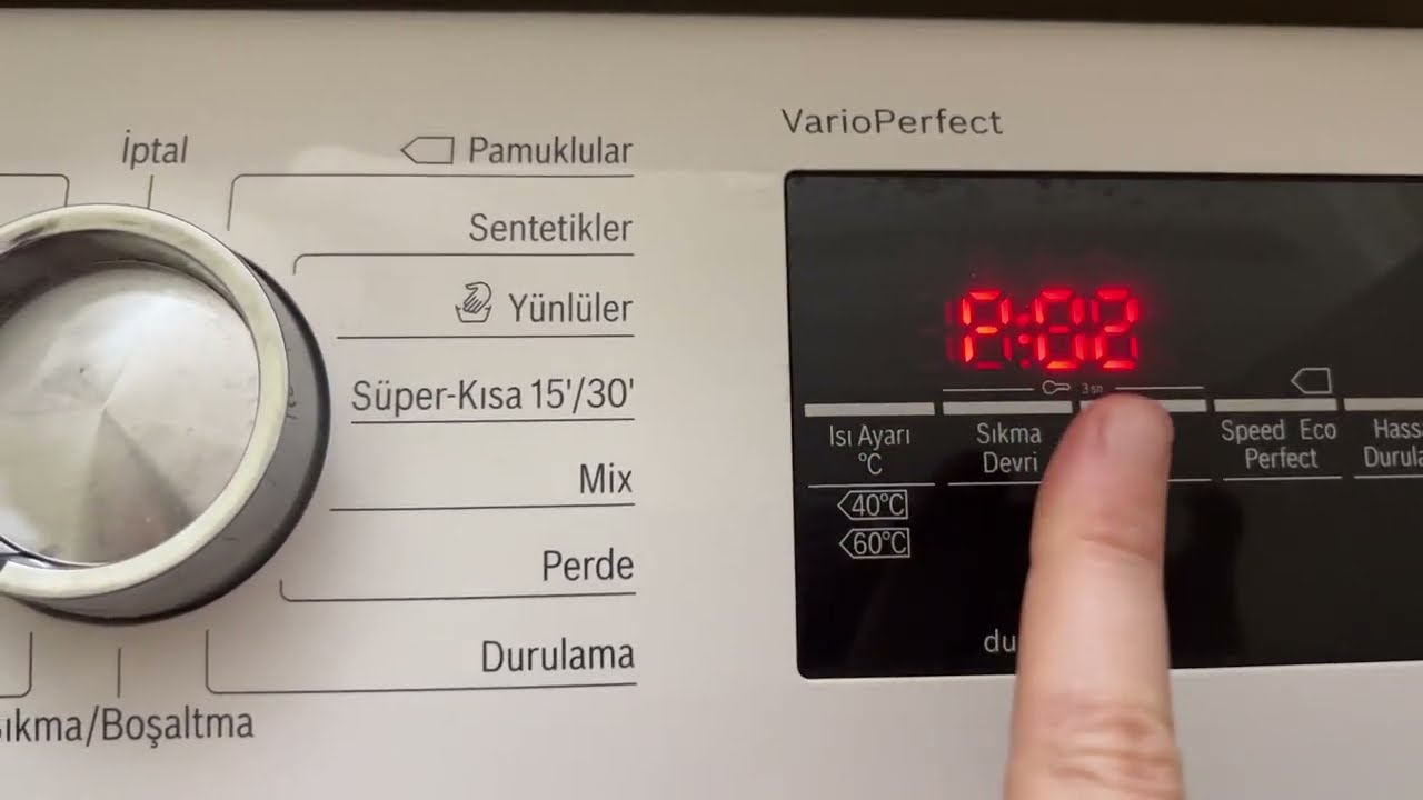 Bosch çamaşır makinesi resetleme