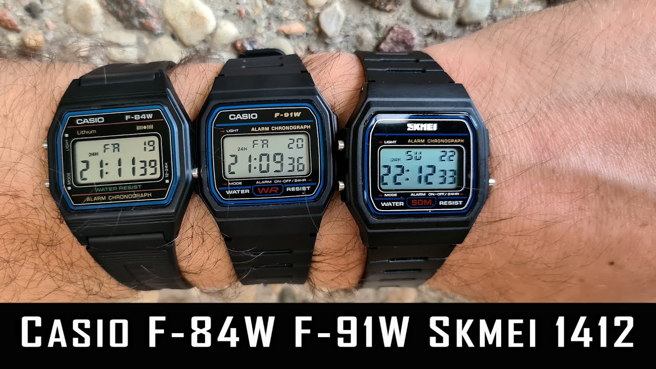 Casio F-84W против F-91W против Skmei 1412 Обзор №253 #gedmislaguna #casiowatch #skmei