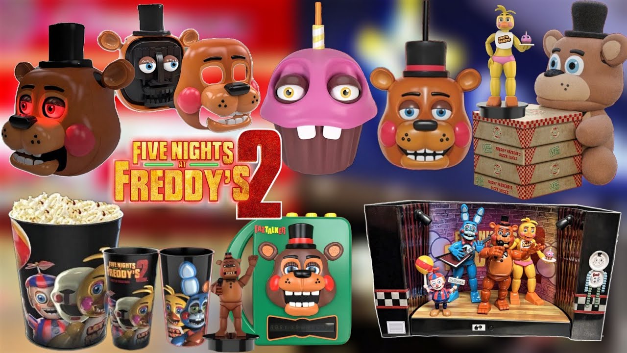 INCREIBLES PROMOCIONALES DE CINE  FIVE NIGHTS AT FREDDY'S 2  QUE SALDRÁN Palomeras/Vasos y Figuras 