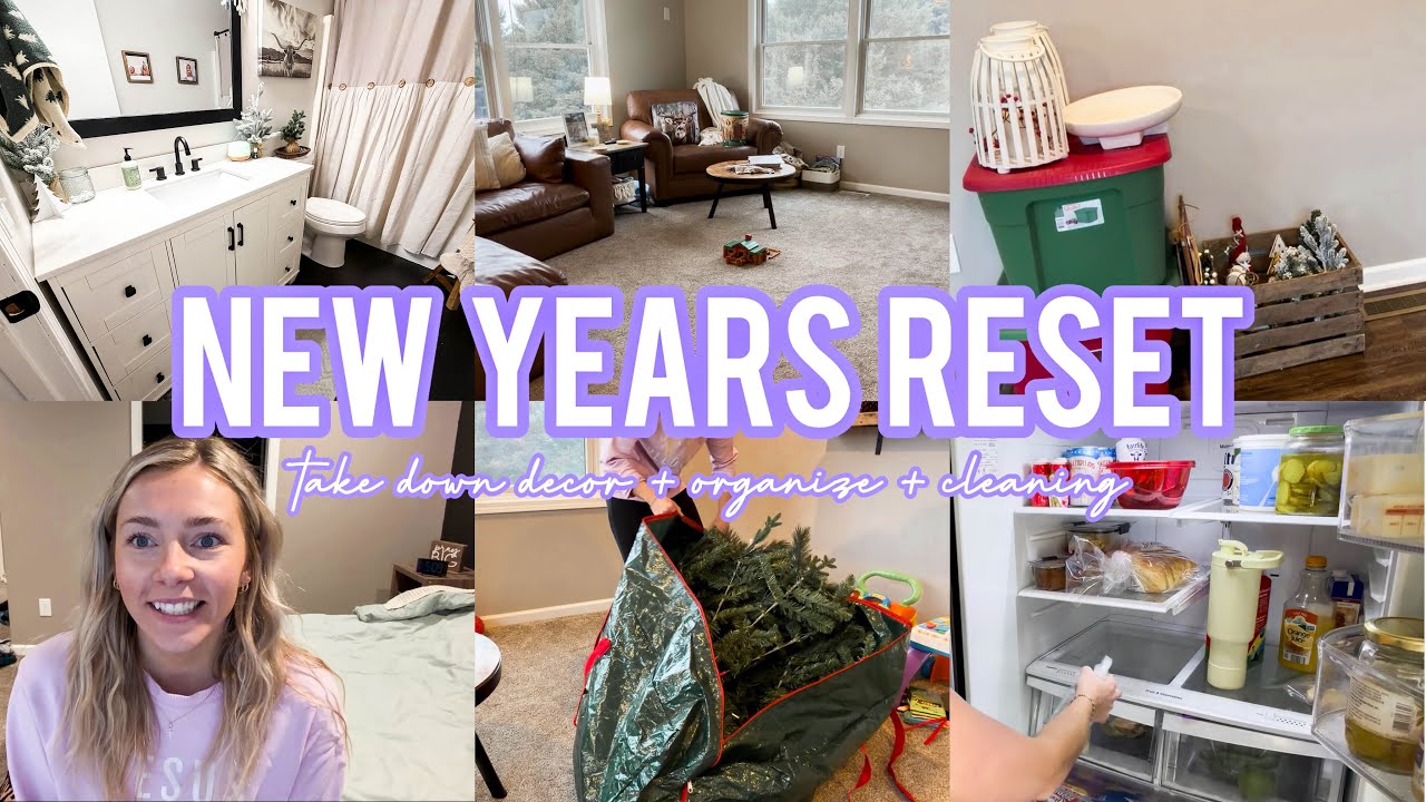 NEW* NEW YEARS RESET | taking down decor + organizing + cleaning | cleaning motivation