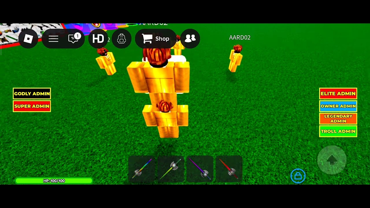 I am showing the limited sword in the game I free admin roblox
