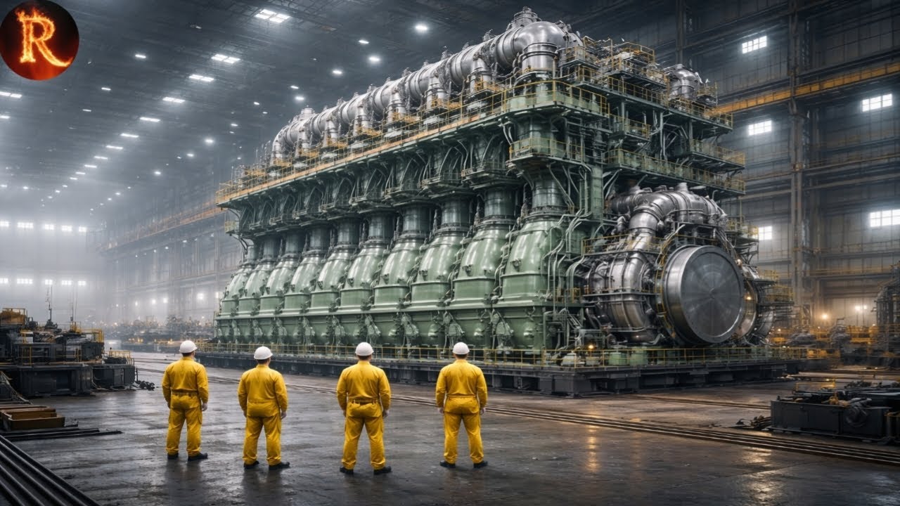 Inside the Factory: Building Giant Cargo Ship Engines Step by Step