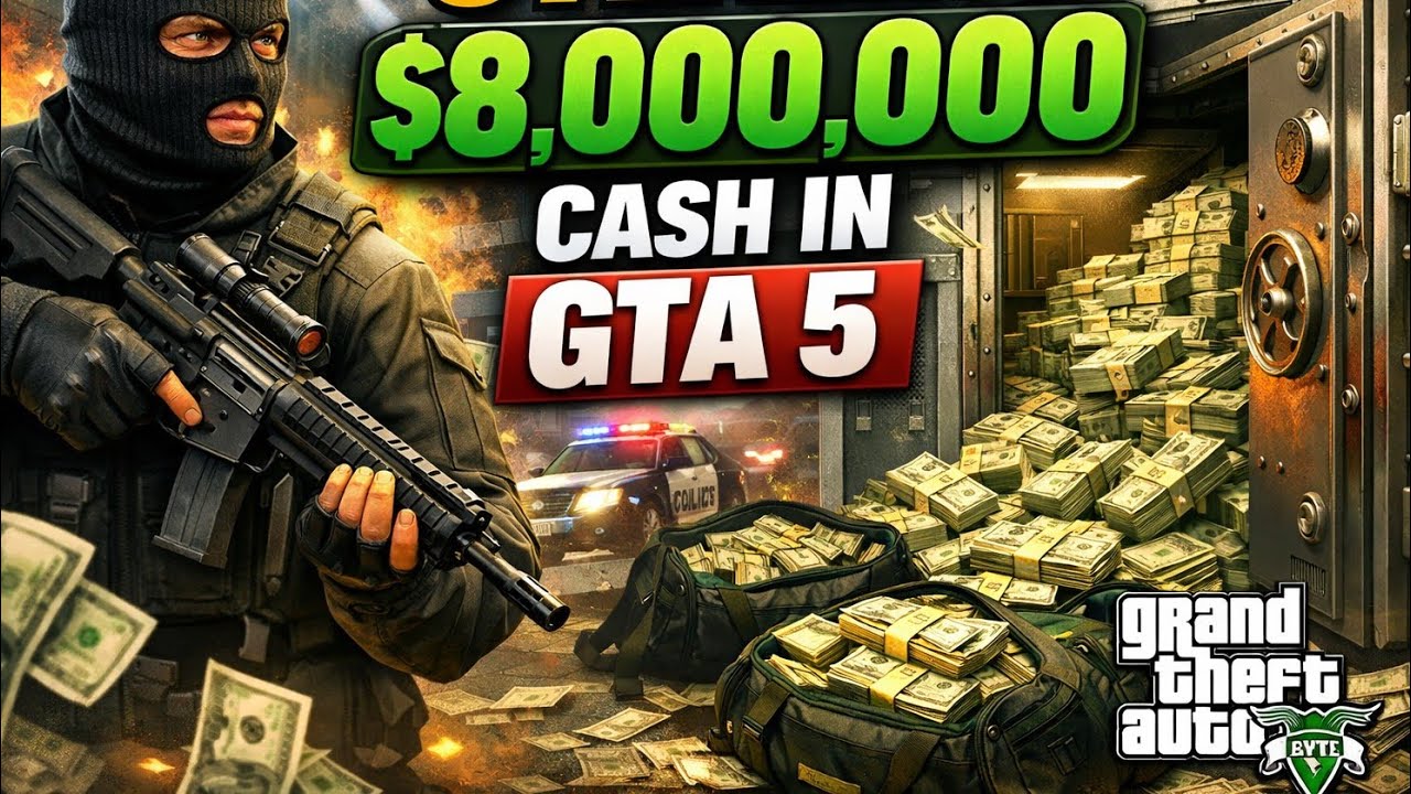 I stole 8 million$ of cash in GTA5 but fib took it all